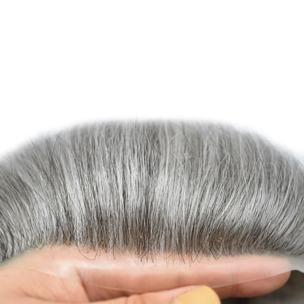 Hair System For Men Swiss Lace Hairpiece Poly Pu Skin Around Mens Toupee US