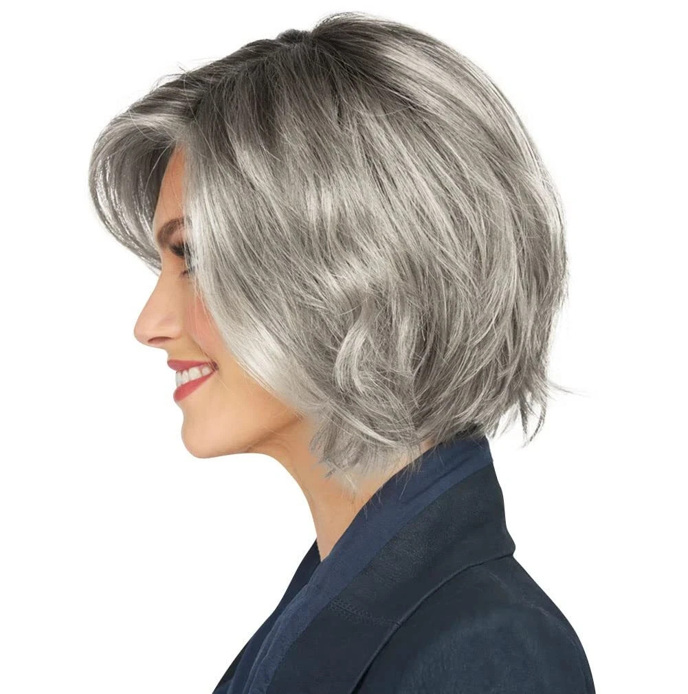 Raquel Welch AHEAD OF THE CURVE: Mid-length layered wig R56/60 silver Mist ^