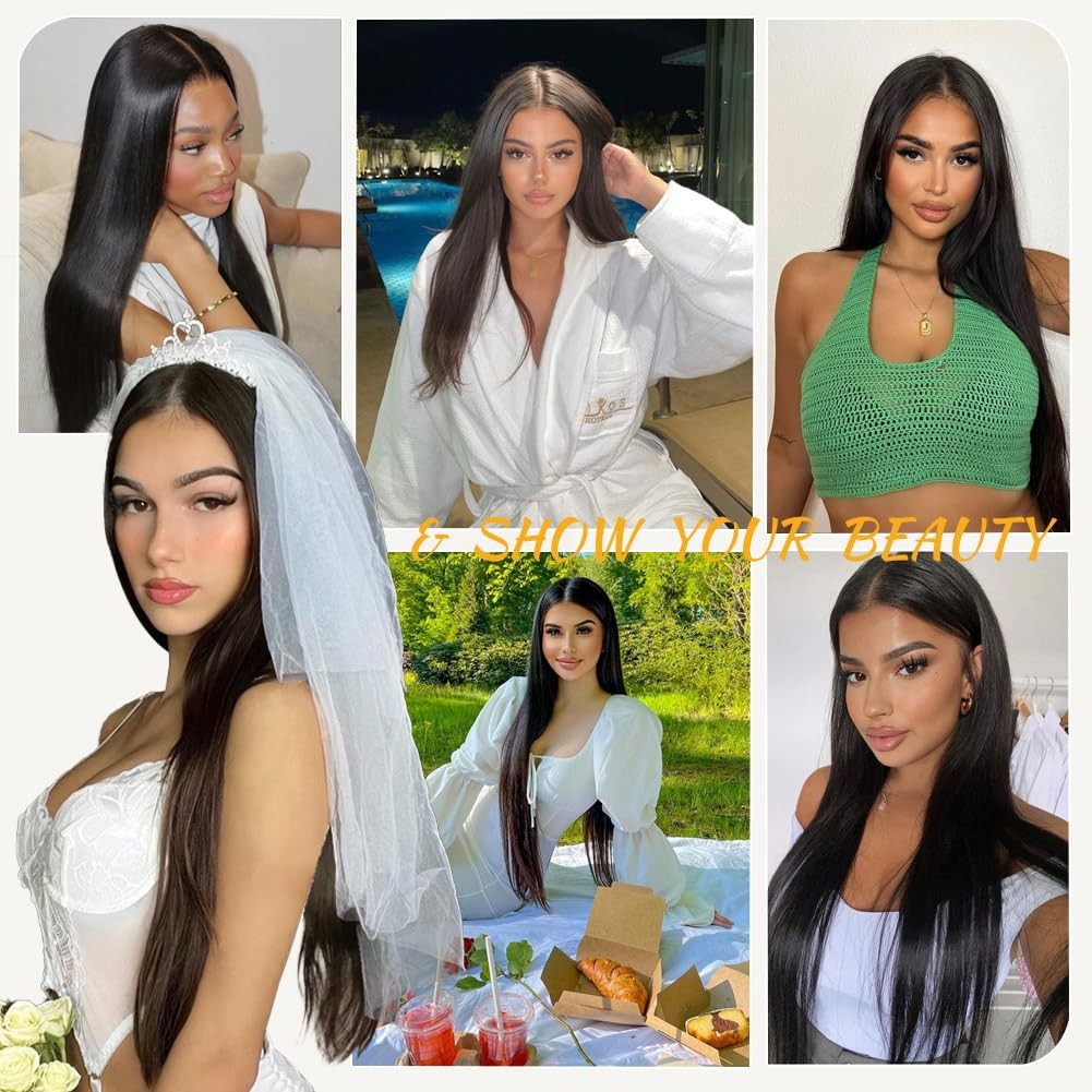 Wear and Go Glueless Wigs Human Hair Pre Plucked Pre Cut 6×4 Straight Lace Fr…