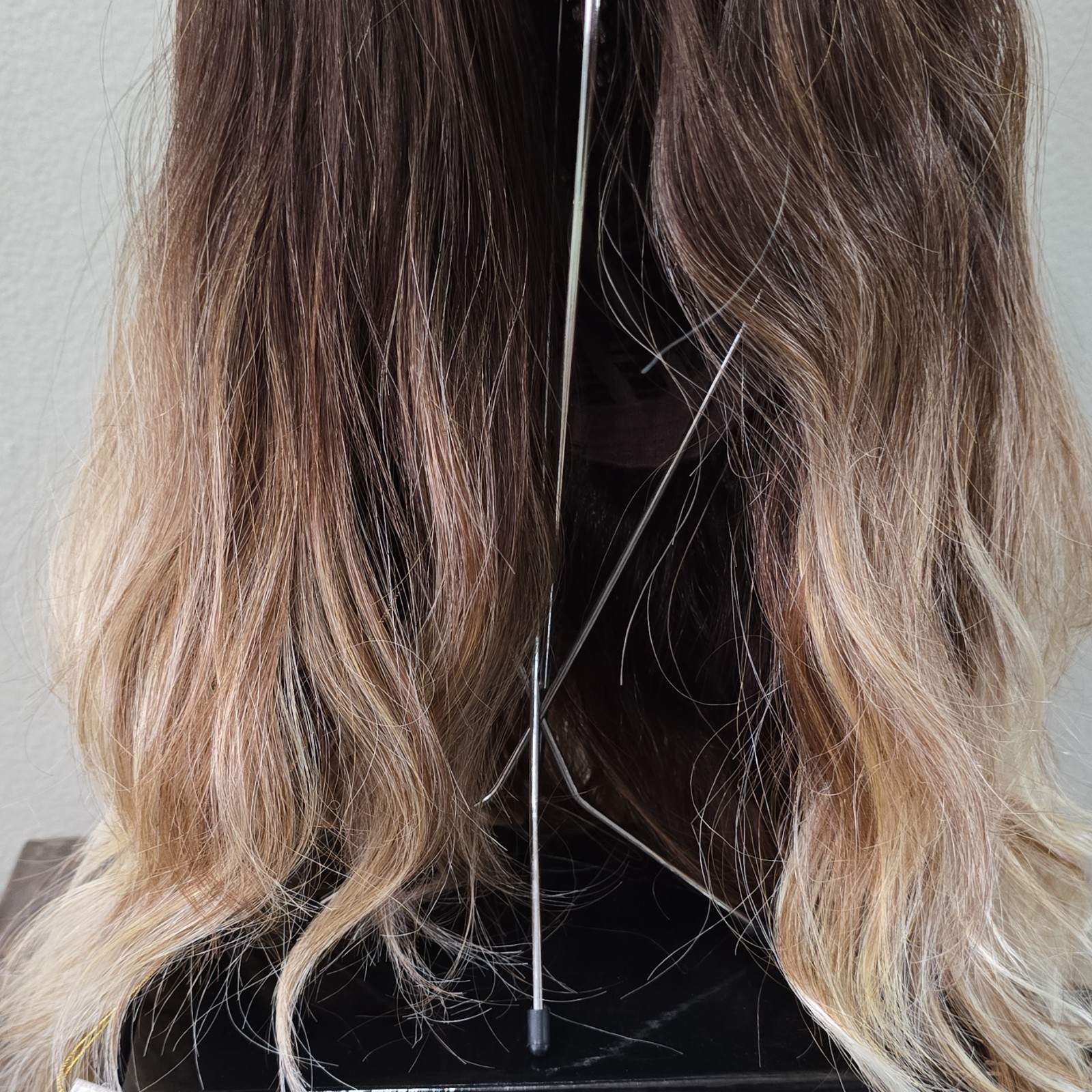 Ombré Brown Blond Wavy Wig Classic Cap Free-Part Adjustable Strap Medium 21-30in