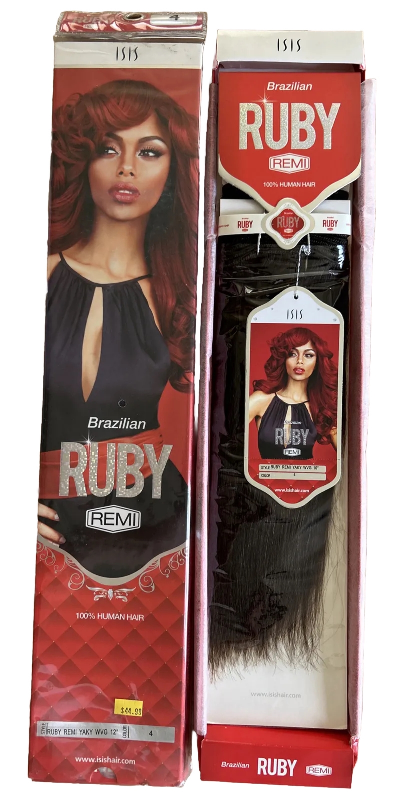 100%Human Hair Ext. Brazil Remi Straight. 10”,12”in. Color. #4. 2Packs For $55