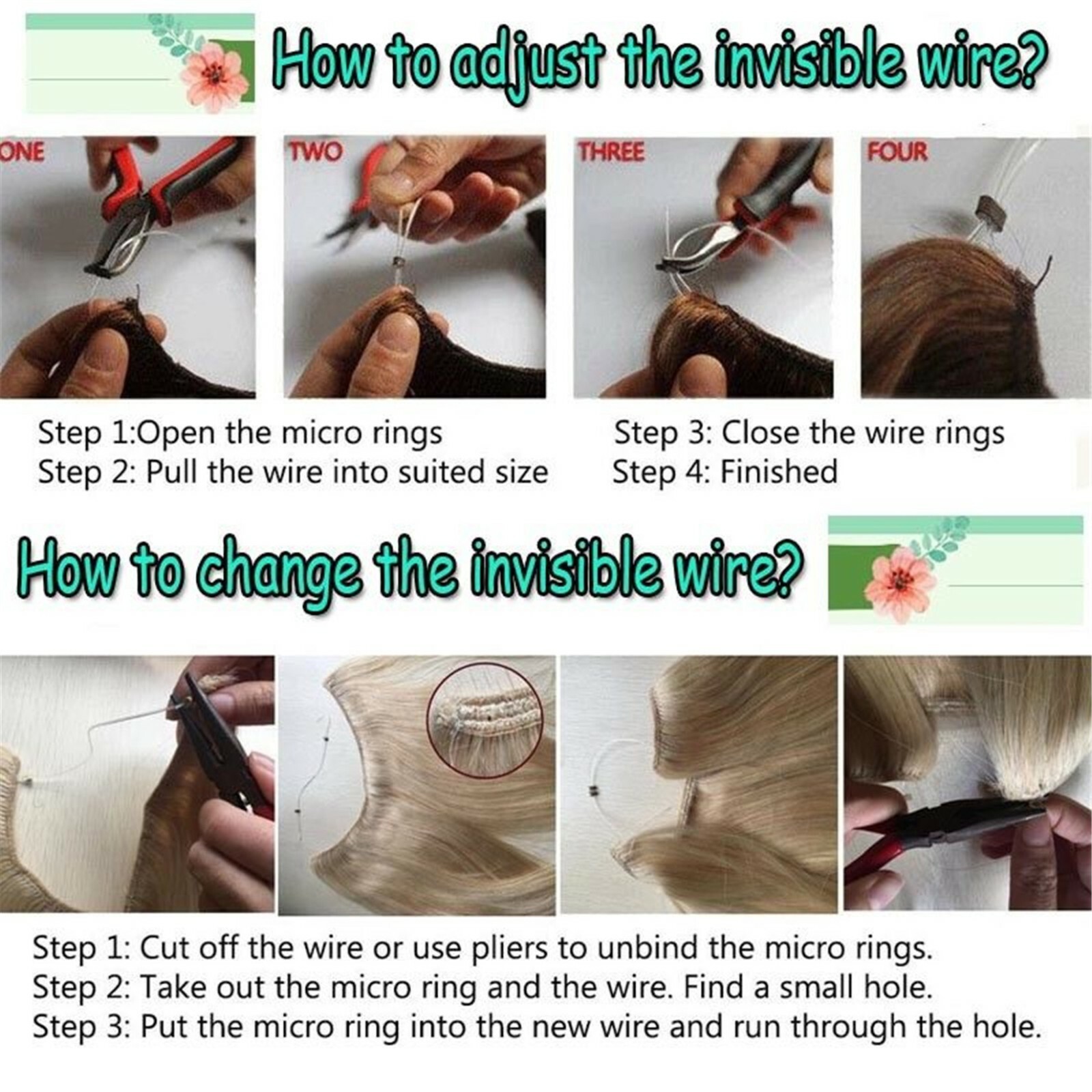 200g Double Weft Wire Flip In One Hairpiece Real Human Hair Extension Full Head