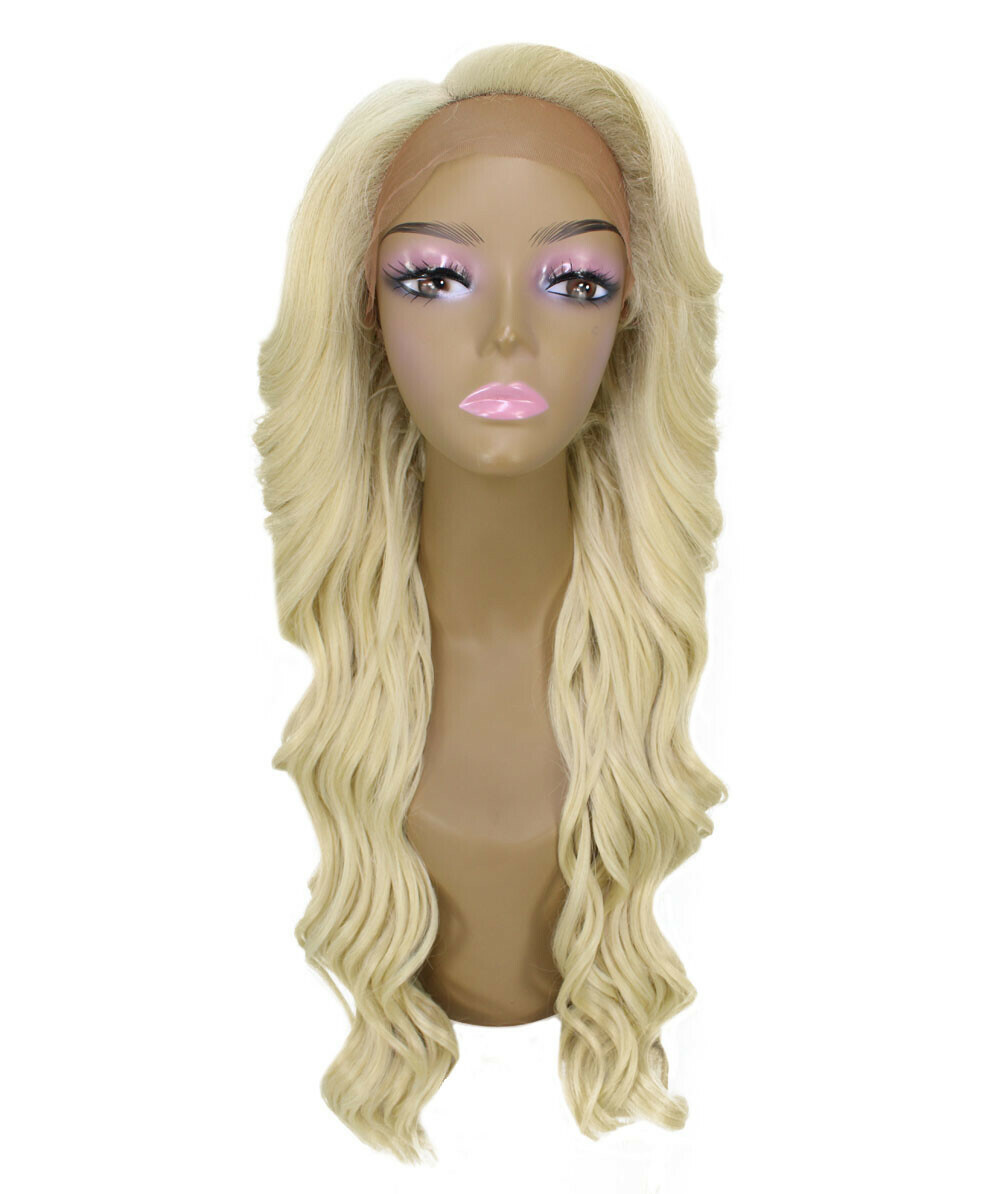 LUXLUXE Asana Wavy 26 Inch 7×4 Women’s Lace Front Wig, BLT-0117, Light Blonde