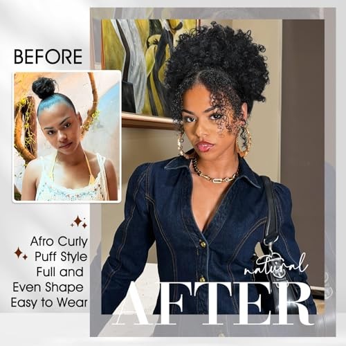 Super Large Drawstring Ponytail for Black Women 10 Extra Large Natural Black