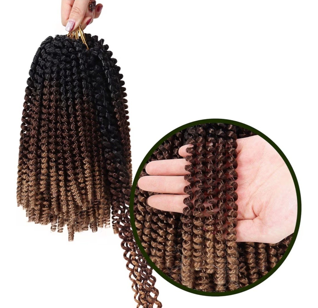 Spring Twist Synthetic Hair 8 Inch T1B3027 3 Packs Includes 8 Loc Cuffs Crochet