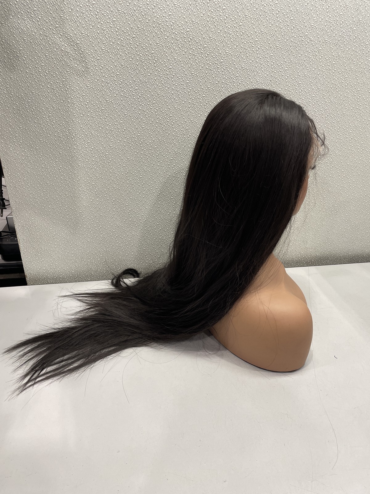 High-End Wigs Dark Brown Straight Synthetic Hair Lace Front Glueless Wig, 28″