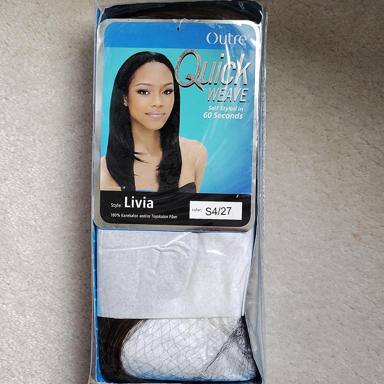 Quick Weave Livia Synthetic Hair Extension Weave Straight Kanekalon S4/27