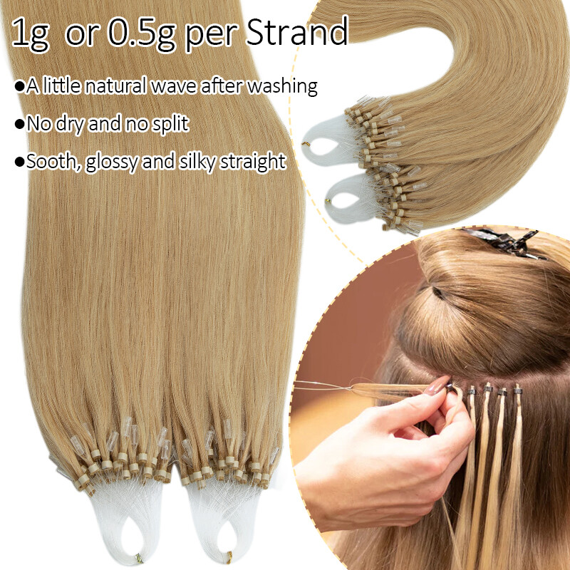 CLEARANCE Micro Beads Ring Loop Human Hair Extensions Real Remy Hair Highlight