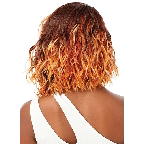 Asymmetical Loose wave bob style with yaki texture hair Lace front wig – ROSELYN