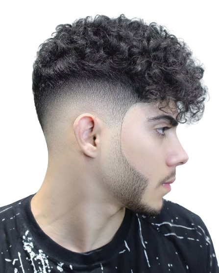 N.L.W Toupee for mens 0.04 mm PU human hair pieces 10mm curl natural base 10×8″