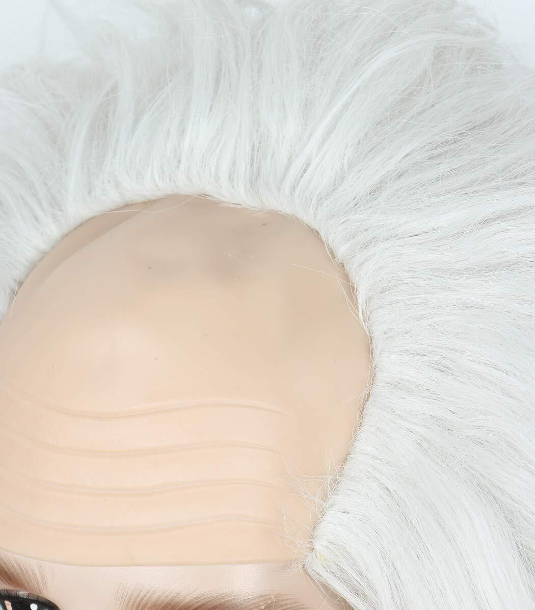 Unisex Short Bald Wig Silver Costume Cap Halloween Fancy Dress Adult Wig