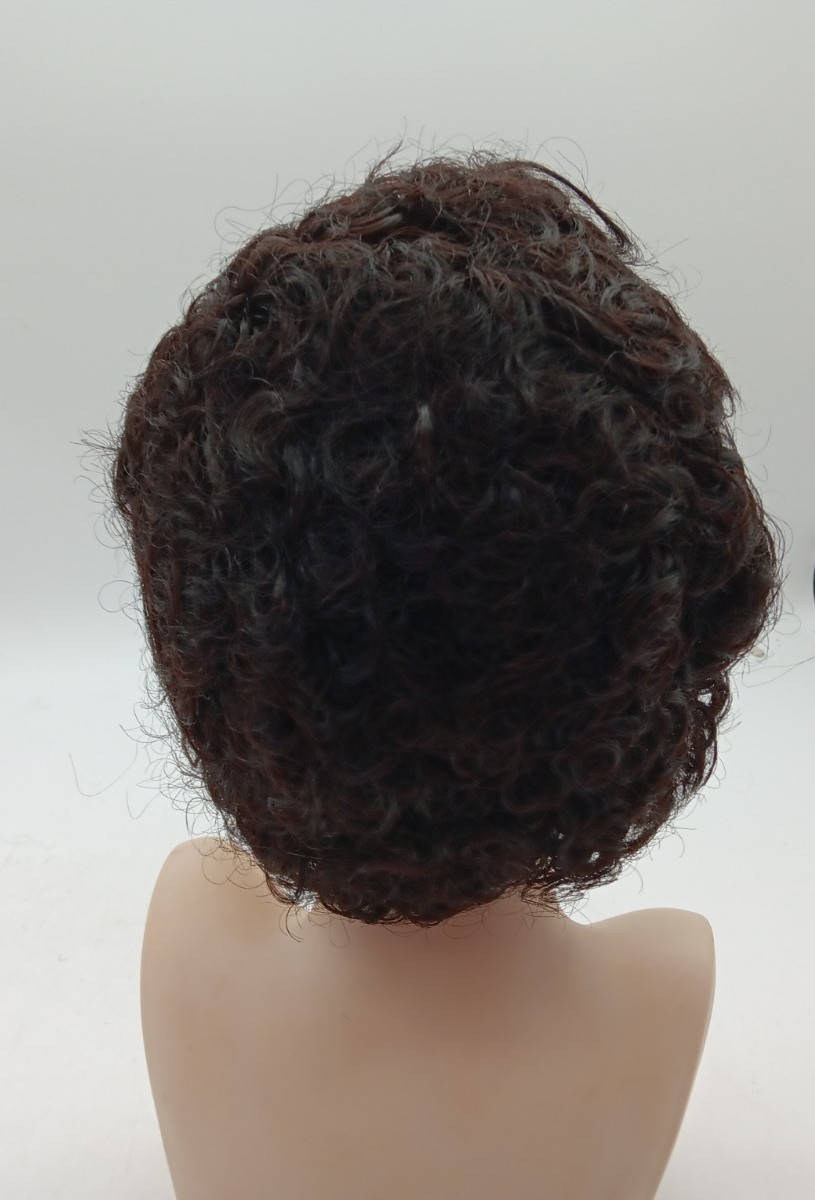 KLAIYI | Human Hair Wig | 6″ Short Pixie Bob | Glueless Natural Black