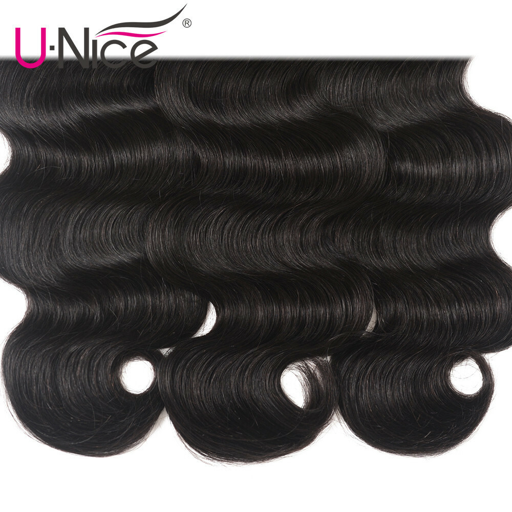 UNice Hair Indian Body Wave Bundles Human Hair Extensions Weaves Double Wefts US
