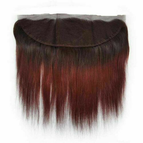 BRAZILIAN VIRGIN HUMAN HAIR 1B/99j LACE FRONTAL 13X4 EAR TO EAR STRAIGHT 12AA
