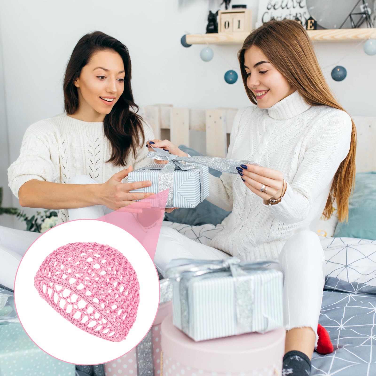 3 Pcs Hair Net Cap for Sleeping Breathable Mesh Wrap Elastic Crochet Snood Ha…
