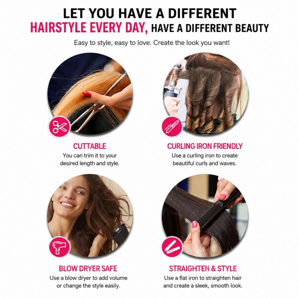 Women Mixed Brown Synthetic Hair Heat Resistant Long Wavy Dress Up Wig Halloween