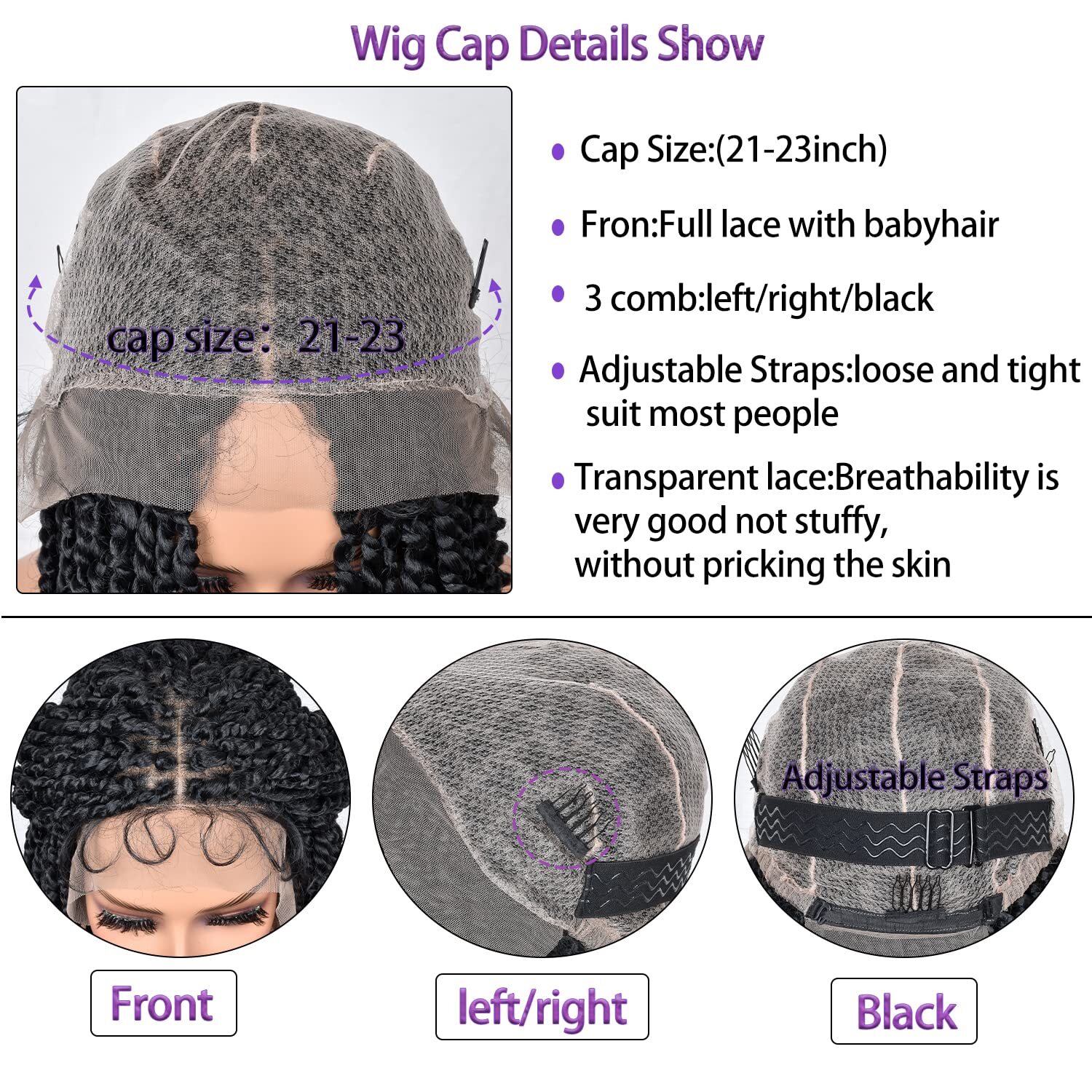 Passion Twist Braiding hair 26inch Black Full Lace Faux Locs wigs with Baby Hair