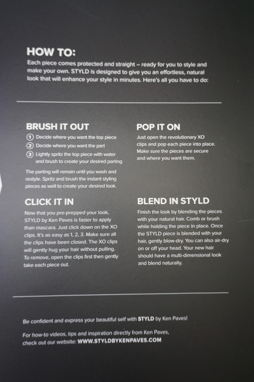 NEW! $200 RETAIL! STYLD KEN PAVES THE BOB! 5 PIECE HAIR EXTENSION KIT! #450