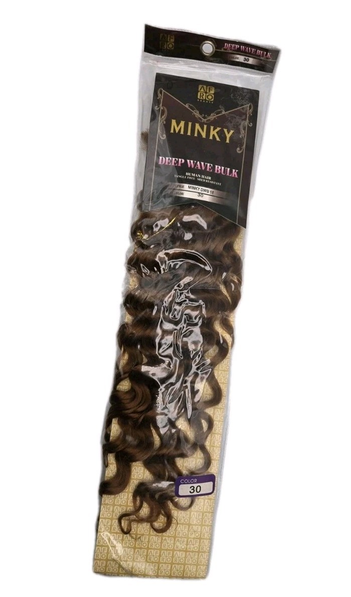 Afro Beauty Minky Deep Wave Bulk Human Hair Blend 18 Inch Color 30