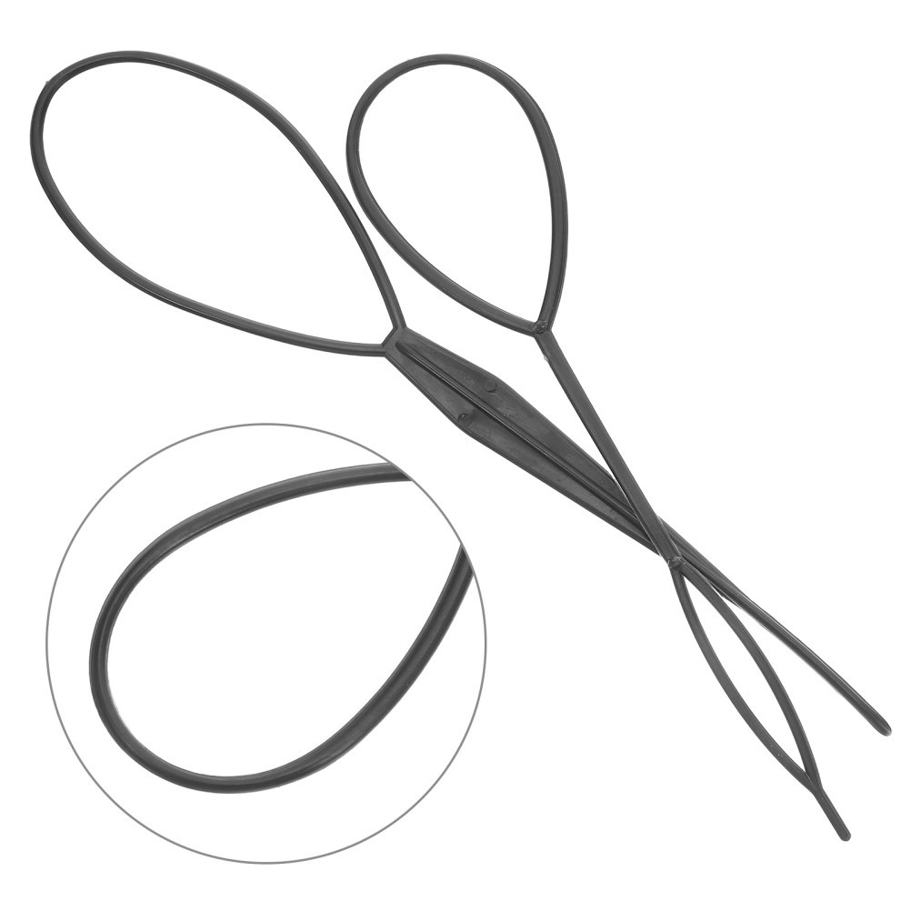 2Pcs Reusable Black Hairdressing Tool Elastic Crochet Braids Needle for Women