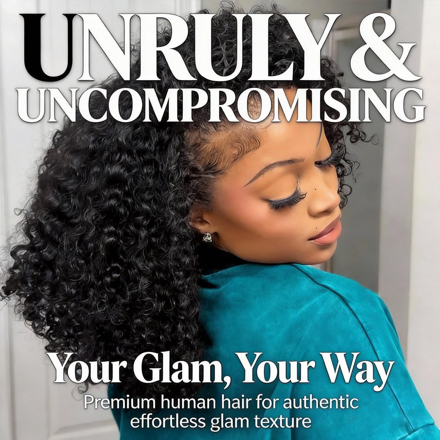 Kinky Curly Half Wig 20″ | 200% Density Glueless Drawstring Headband Wig for Wom