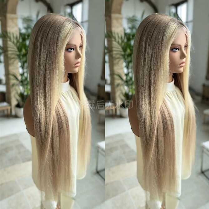 Trend Highlight Beige Blonde Wig Human Hair 13×4 Lace Front Human Hair Wigs