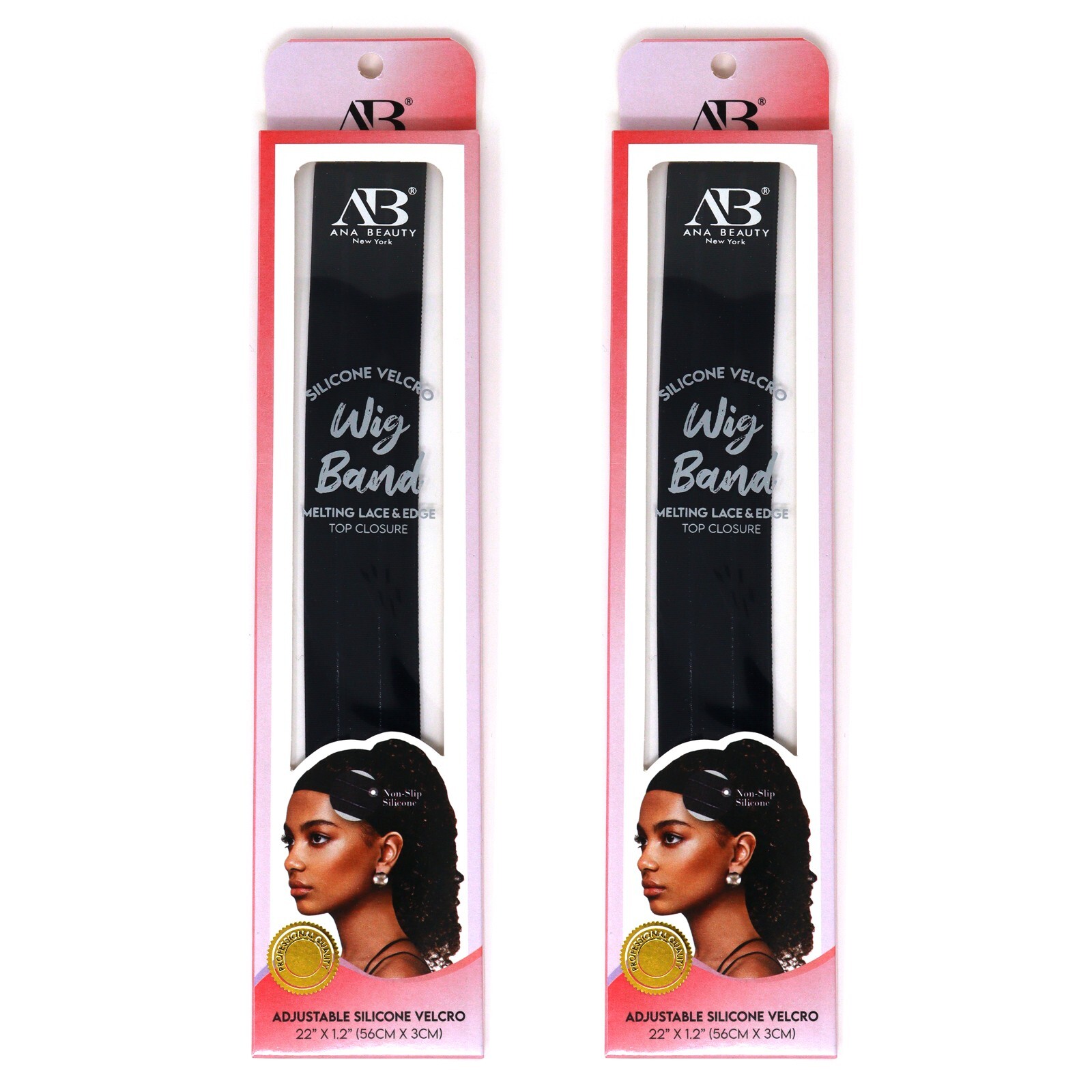 Ana Beuty Silicone Non-Slip Elastic Wig Band with Adjustable Closures-2pcs
