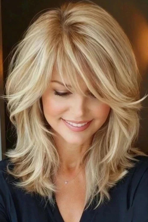 Human Hair New Women’s Long Natural Light Blond Wavy Wig14 Inch