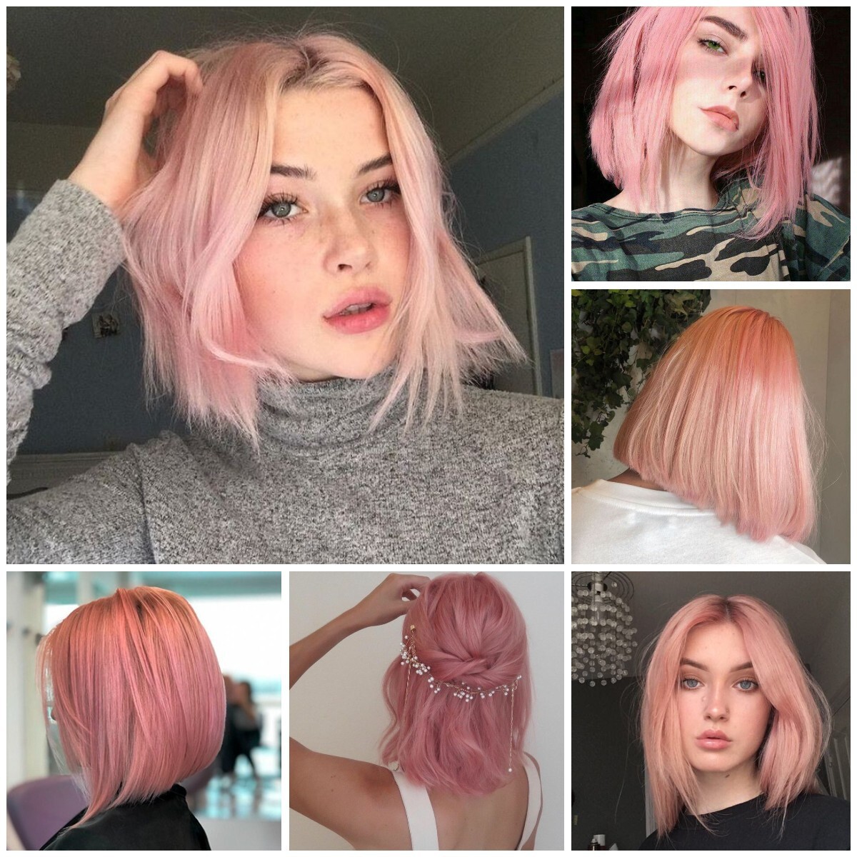 13×4 Short Bob Lace Front Human Hair Wigs Straight Bob Wigs Pre Plcuked Colorful