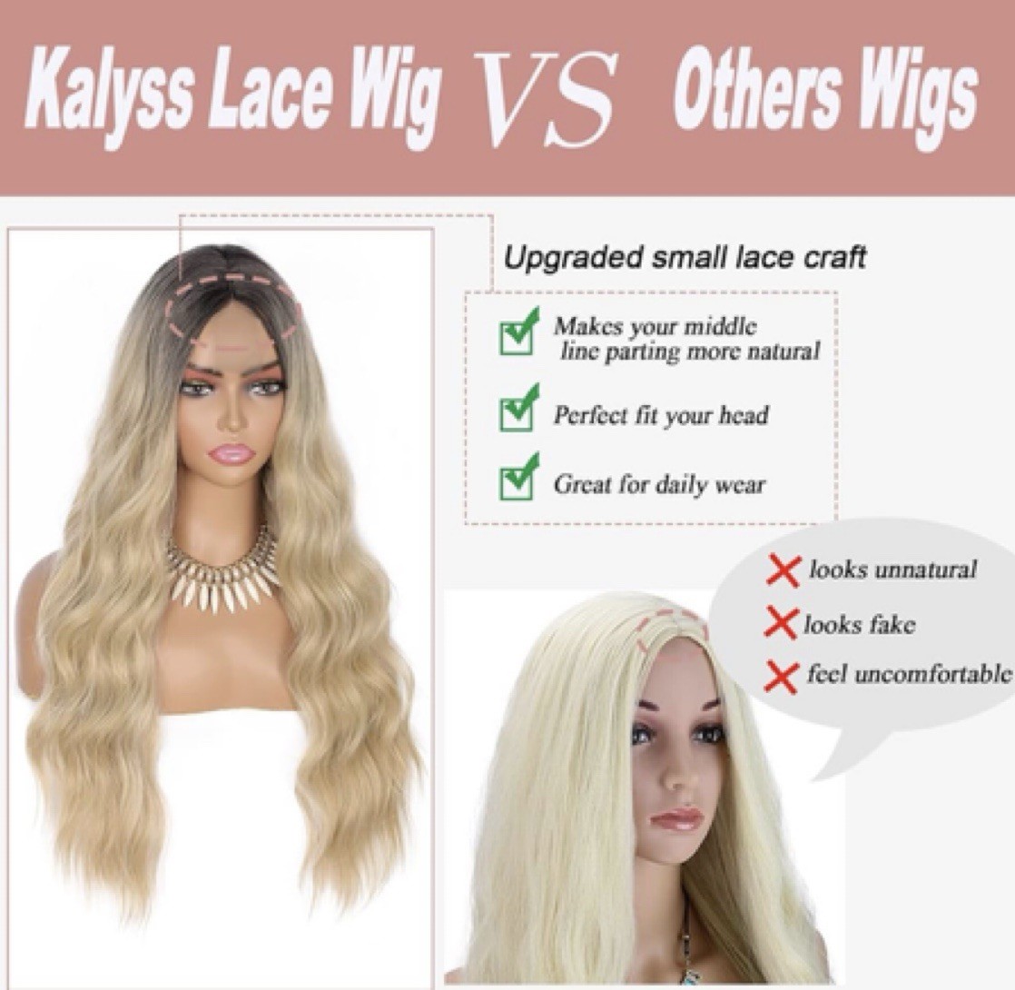 Kalyss 26 in Ombré Blonde Long Wavy Lace Front Heat Resistant Synthetic Wig