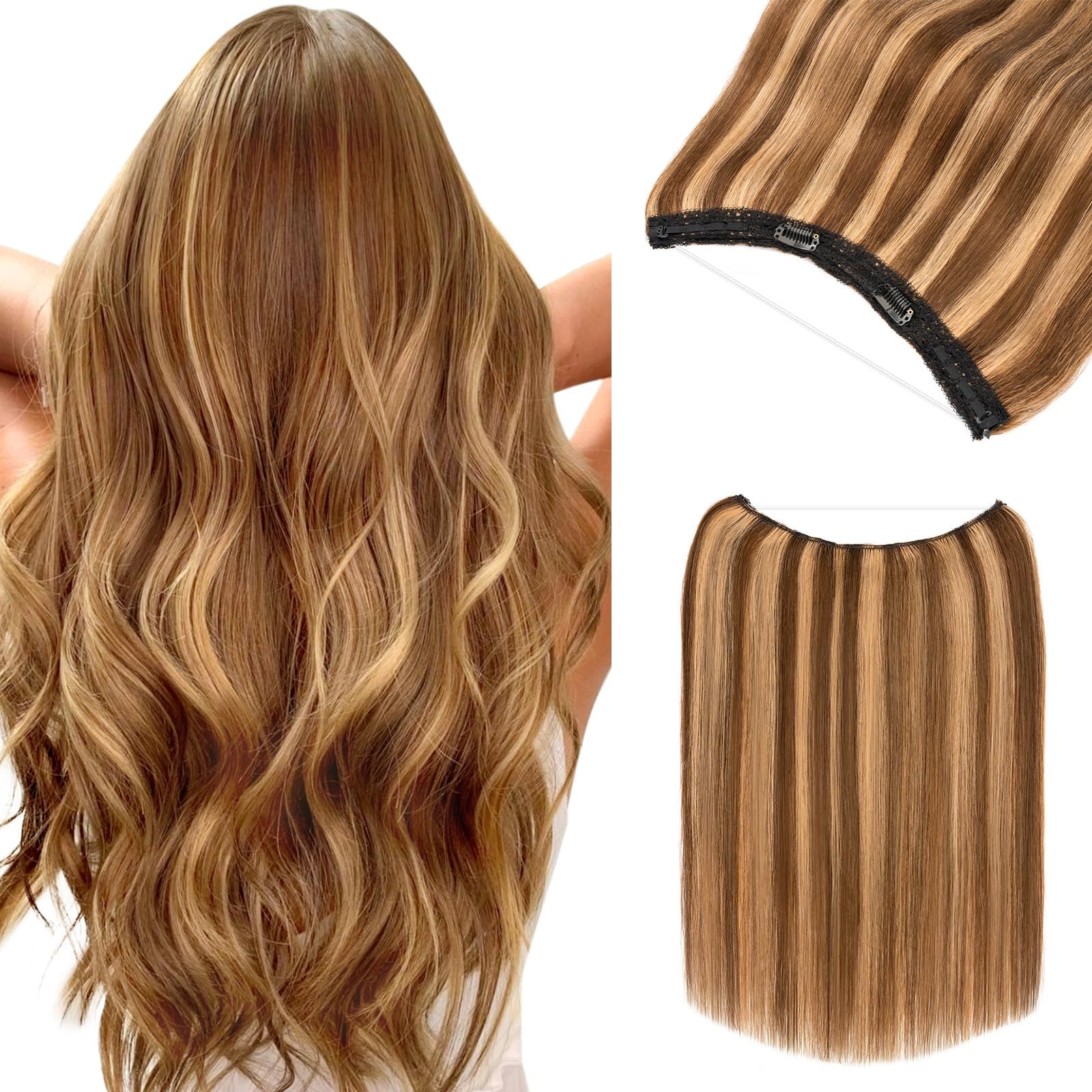 Benehair Halo Blonde Hair Extensions For Women 100 Human Hair Invisible Wire