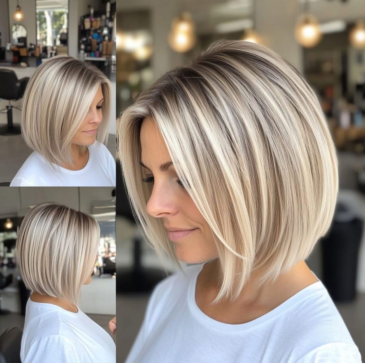 Ash Roots Balayage ash blonde brown Highlight Lace Front 100% Human Hair Wigs