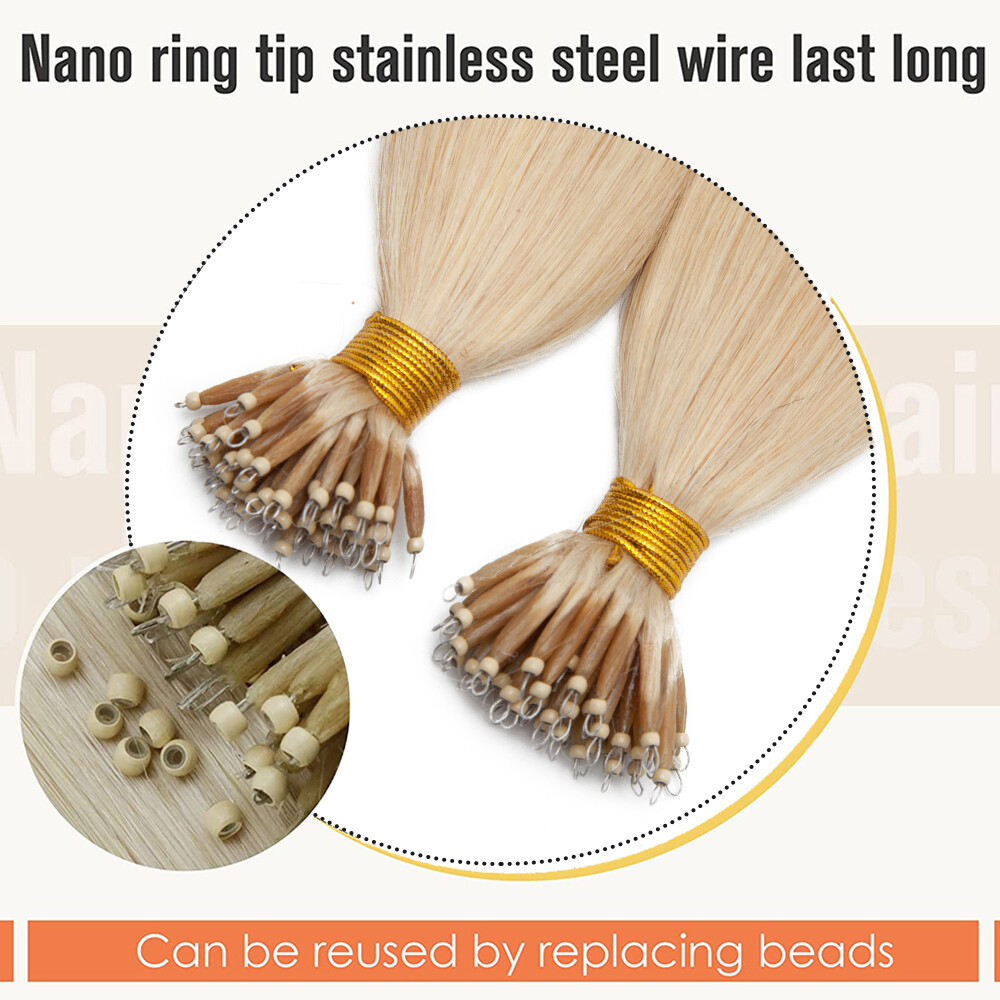 CLEARANCE 200PCS THICK Nano Ring Micro Loop Bead 100% Remy Human Hair Extensions