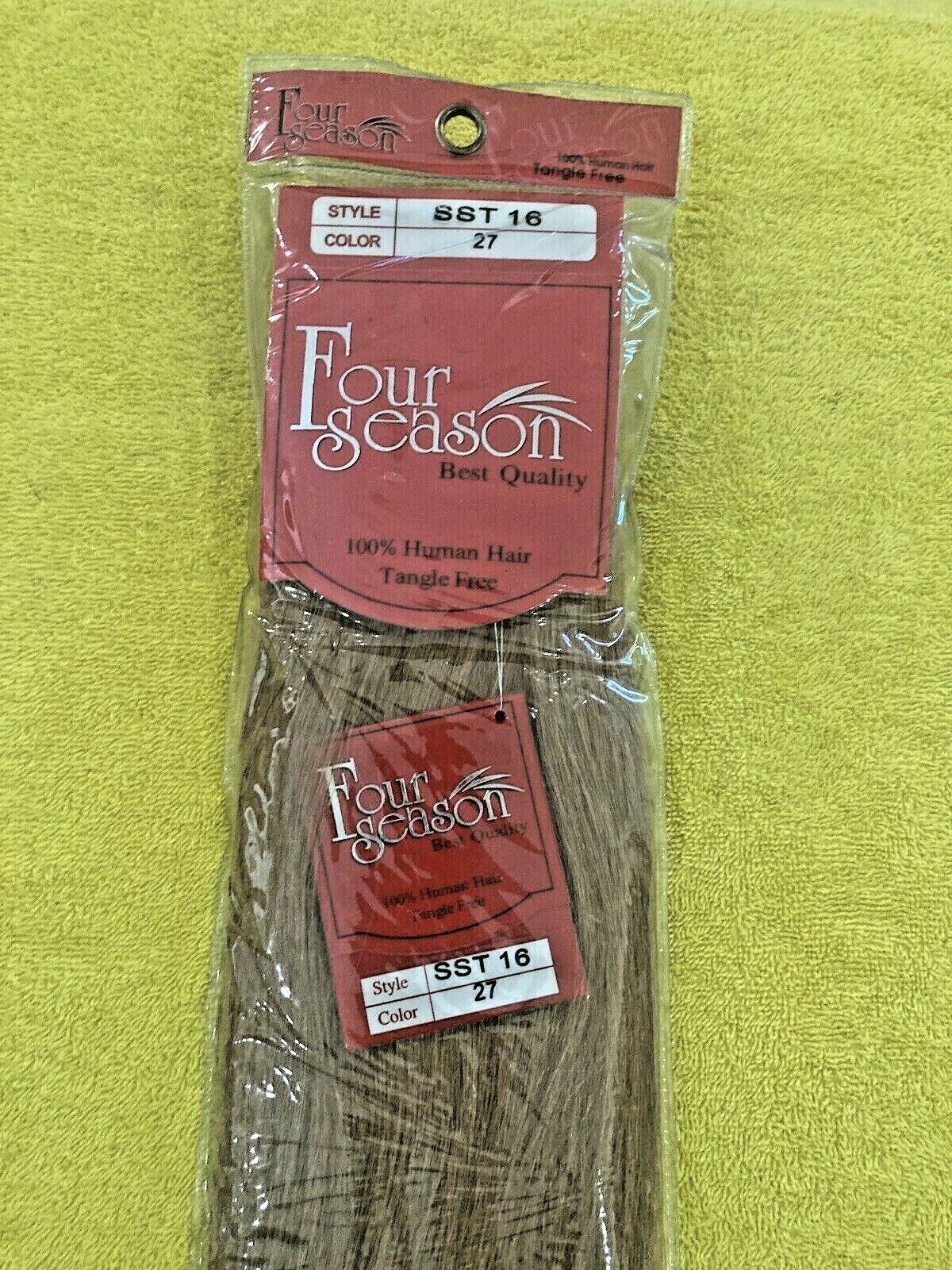 Sew in Weft Hair Extensions 100%Real Human Hair Tangle free 16″ #27 Blonde