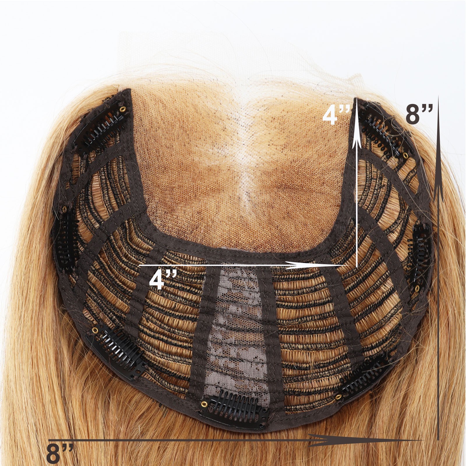Lace Closure Topper #27 Honey Blonde Real Remy European Human Hair For Woman