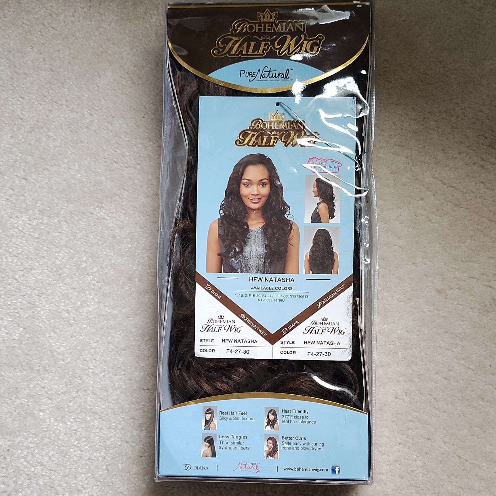 Bohemian Wig HFW NATASHA Drawstring 1/2 Wig Curly Layered F4-27-30