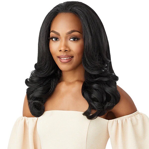 Outre Quick Weave Half Wig STUNNA Style Color 1B Off Black Synthetic Material