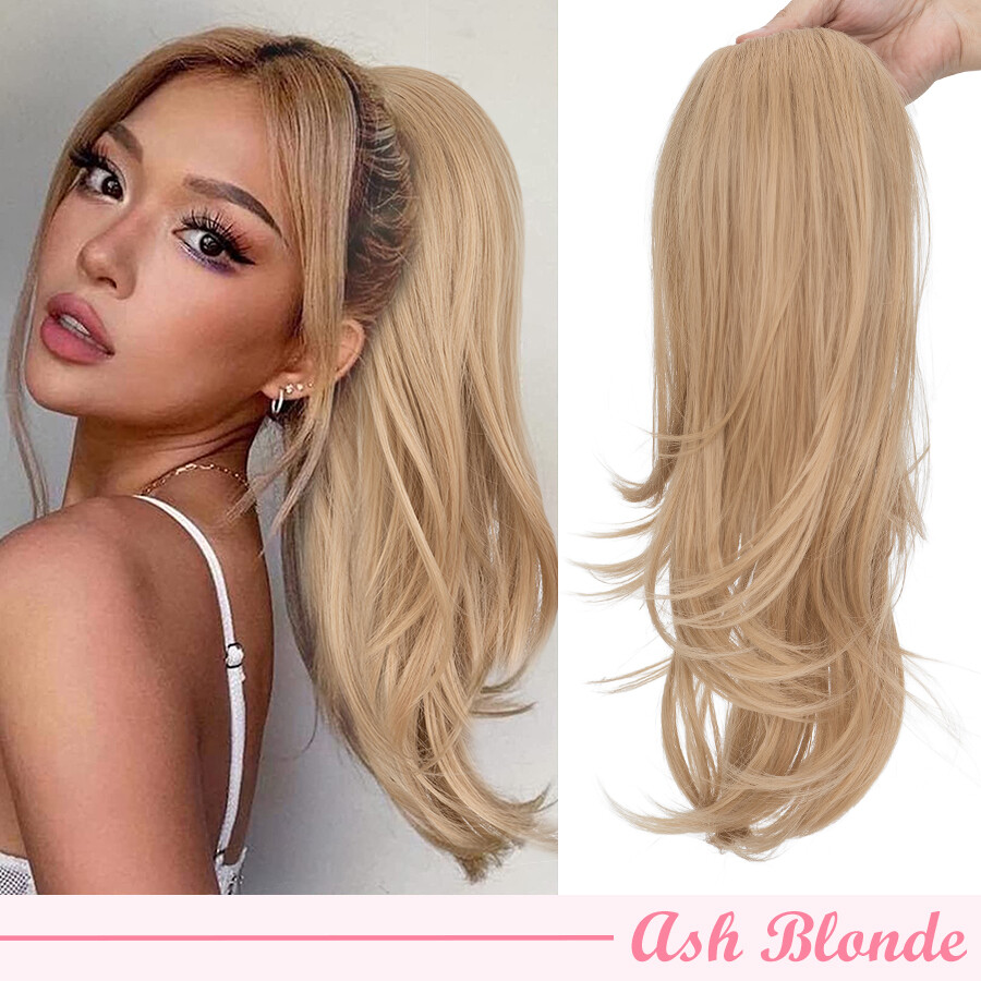 Drawstring Ponytail Hair Extension As Human Thick Layered Mini-Clip in Pony Tail