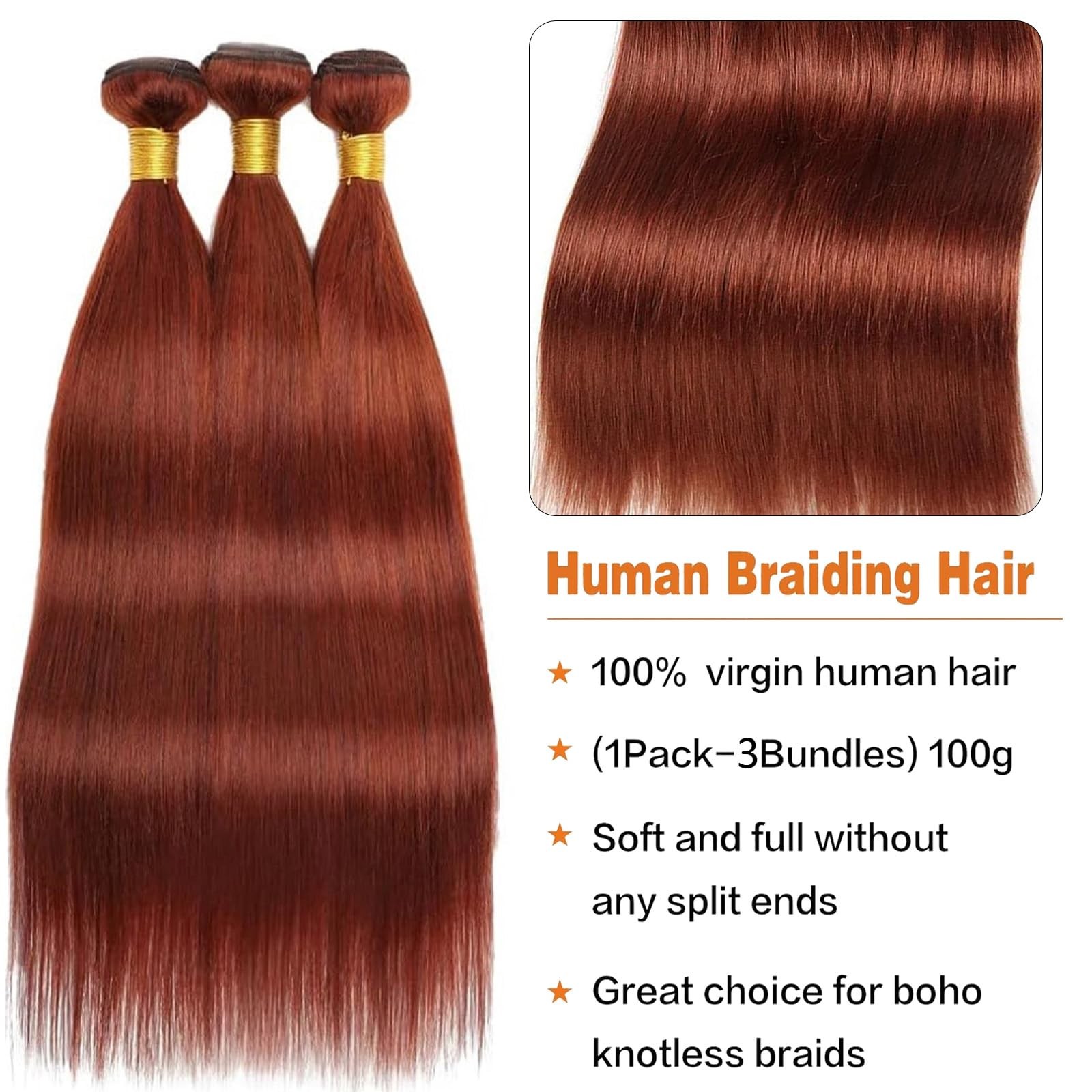 Habiliana Human Hair Bundles 14 16 18 Inch 3 Bundles Straight Human Hair