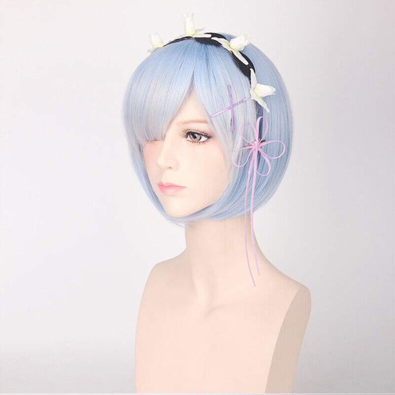 Anime Re:Life in a different world from zero Rem Cosplay Wig Peri Wign Hairpiece