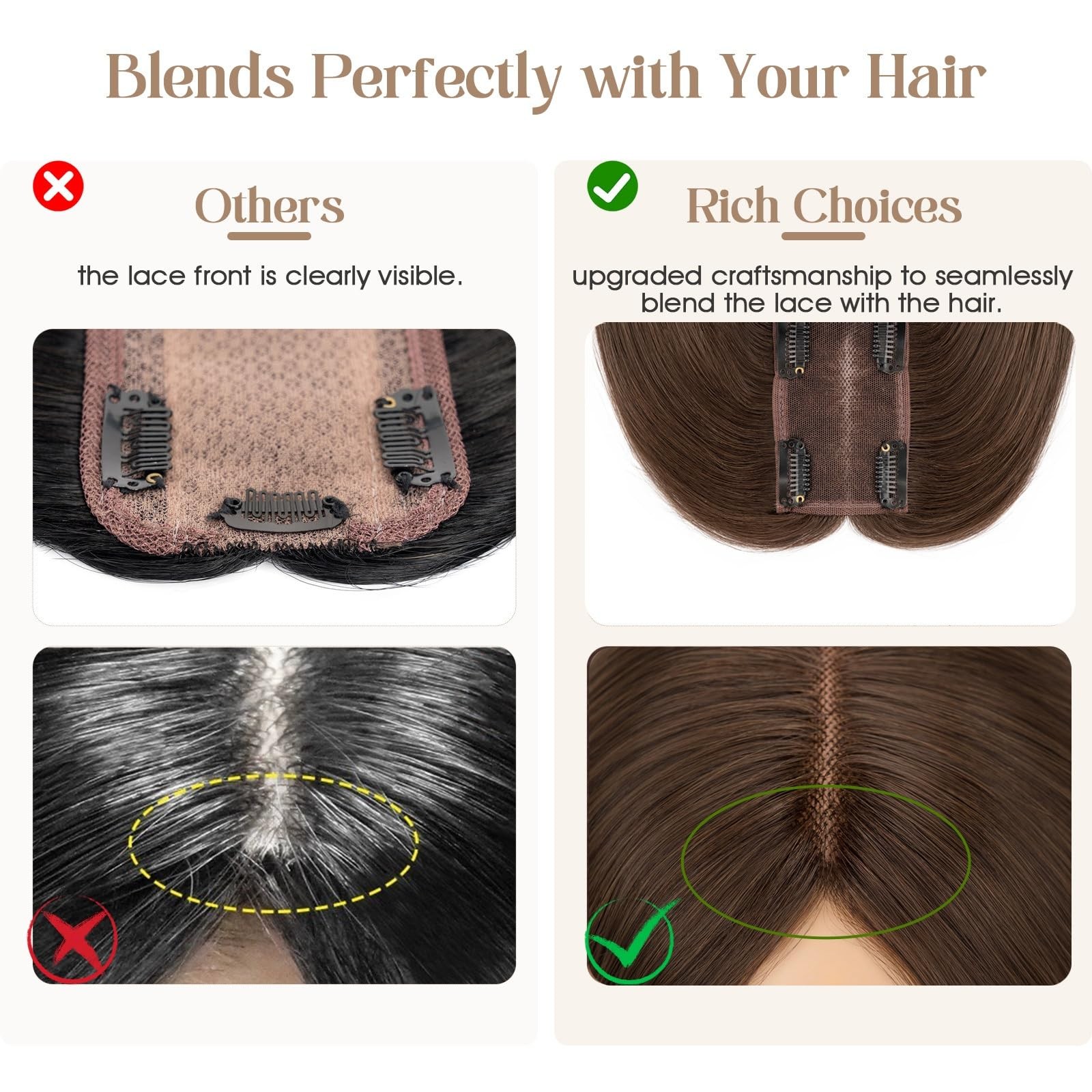 Rich Choices Hair Toppers For Women Real Human Hair 100 Human Remy Toppers For