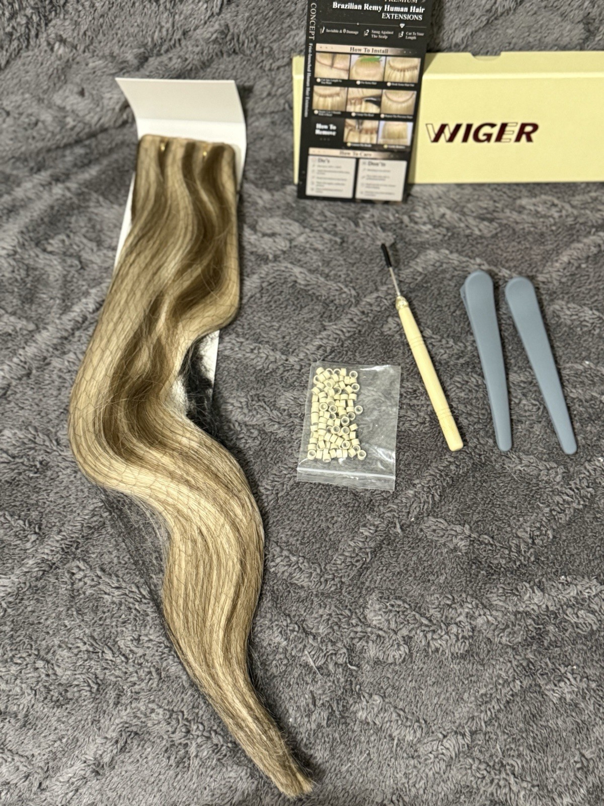 Hair Extensions Real Human Hair Mixed blonde 18 Inch