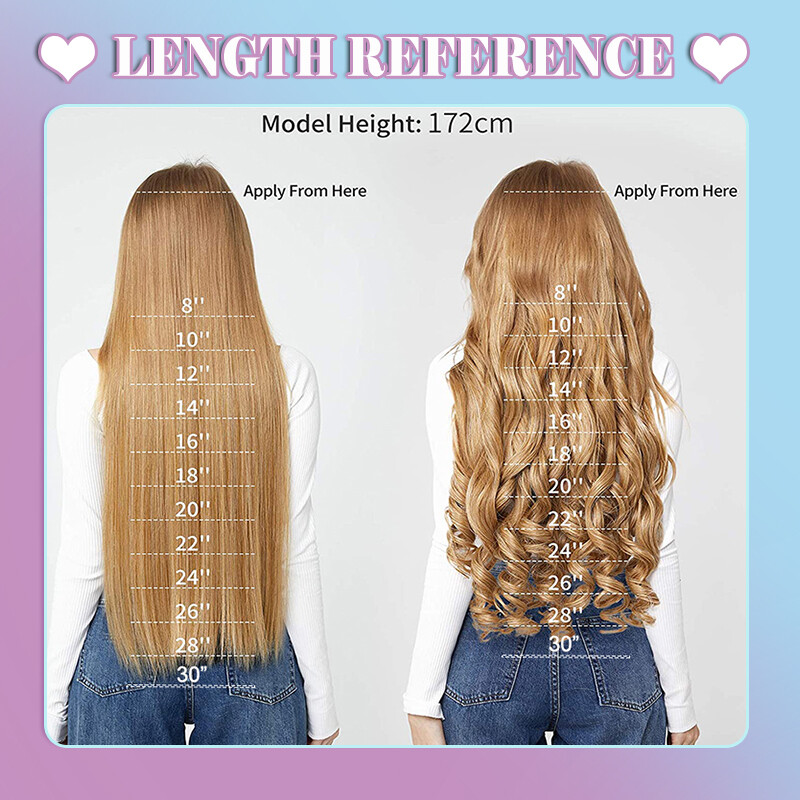 17~30 Inch Clip in Hair Extensions Natural Thick Wavy 5Clips Hairpieces Balayage