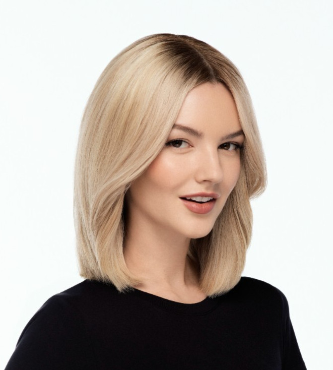 EASY TOP 14″ Toppers TressAllure -Message Color B4- Hand Tied Human Hair