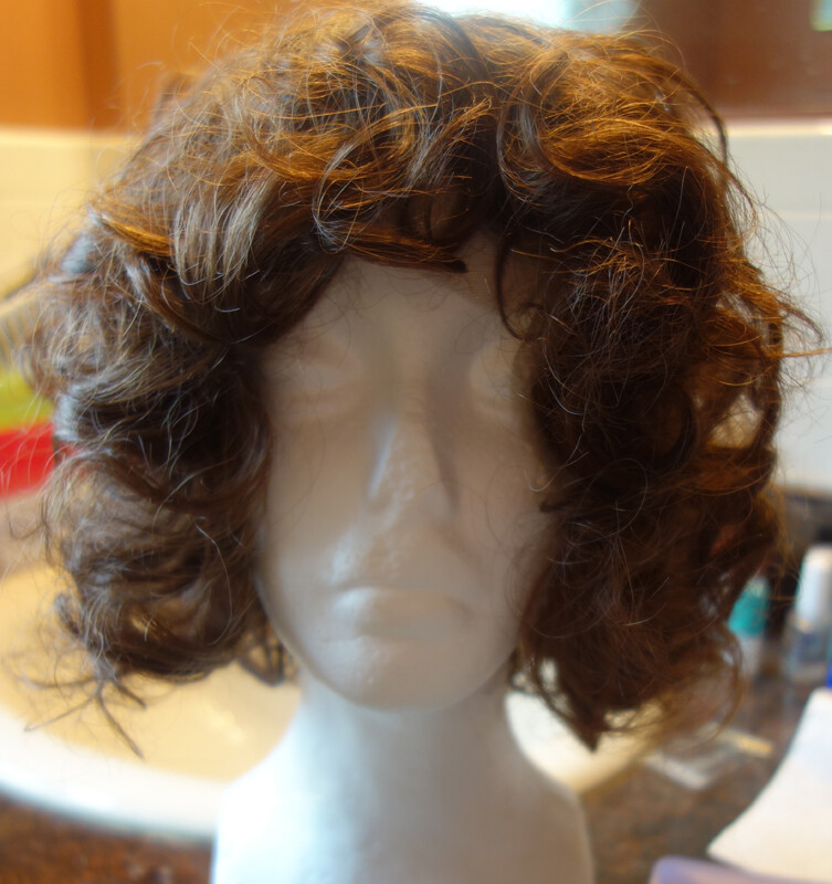 Sleek Curly Glueless Lace Front Brown Chin Length With Bangs Wig New