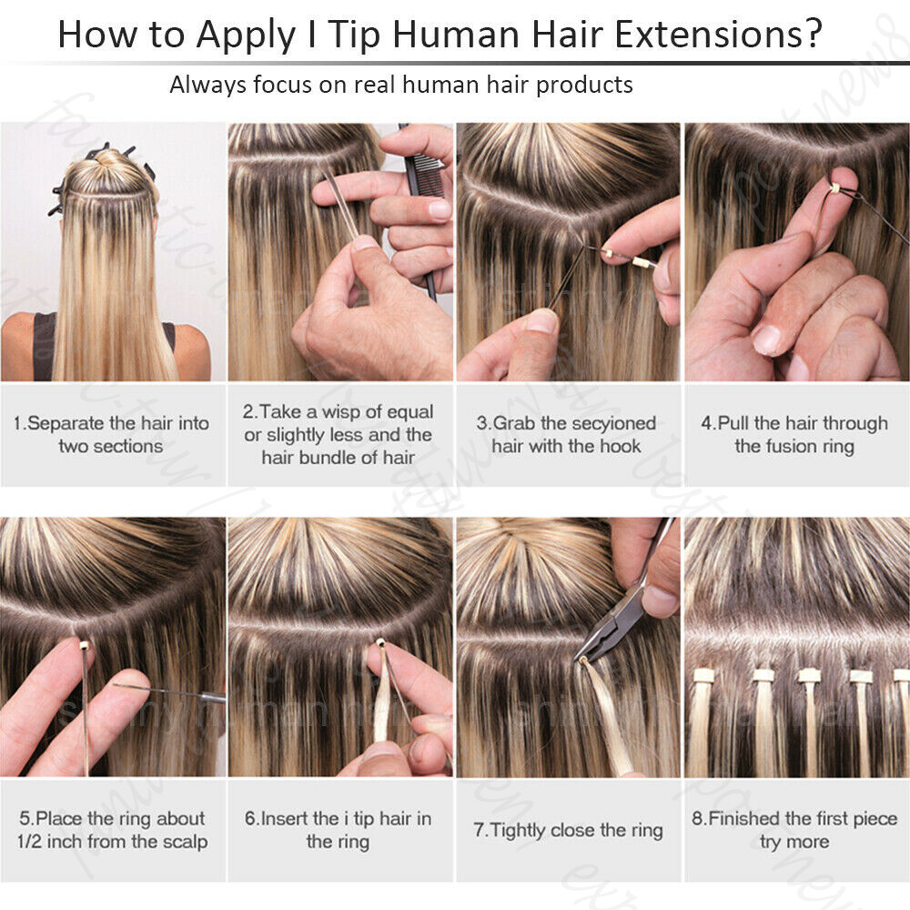 Highlight Balayage Thick Bonds Micro Ring Stick I Tip Remy Human Hair Extensions