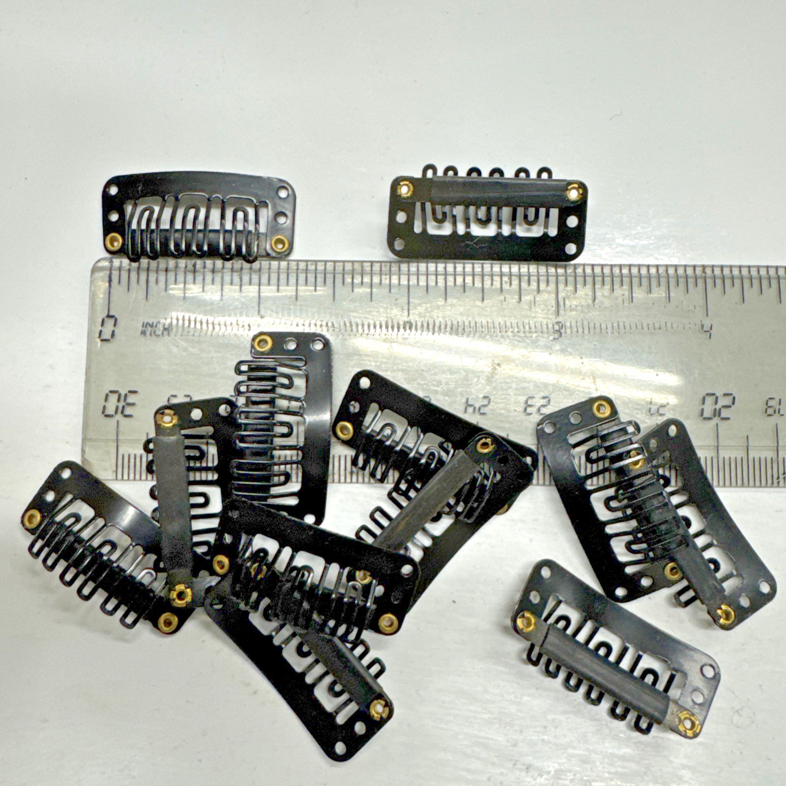 Hair extension accessory weaving snag comb clips attachment – BLACK —-12 pack