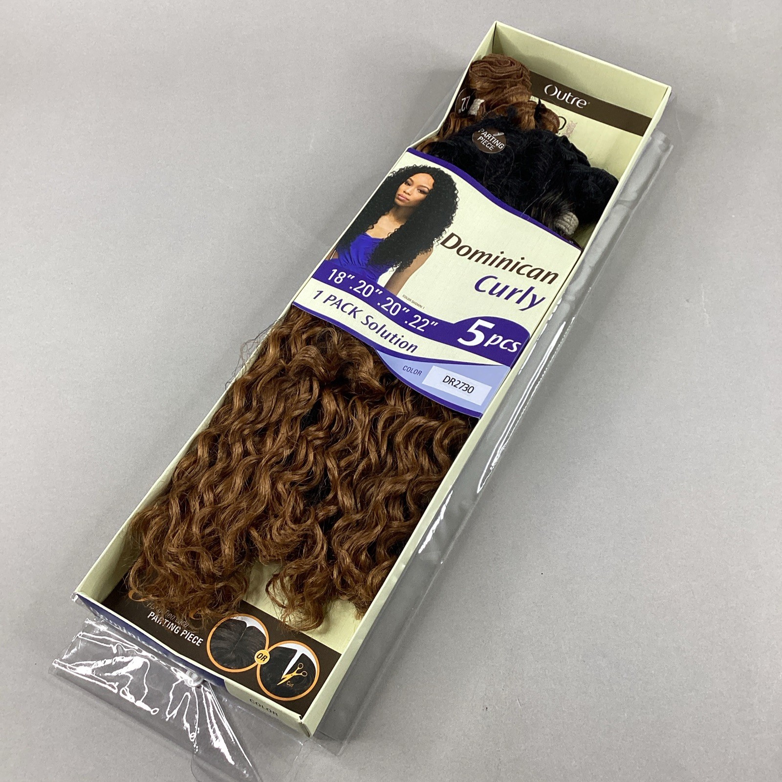 Dominican Curly #DR2730 Brown 18″-22″ 5pcs Batik Duo Synthetic Hair Extensions