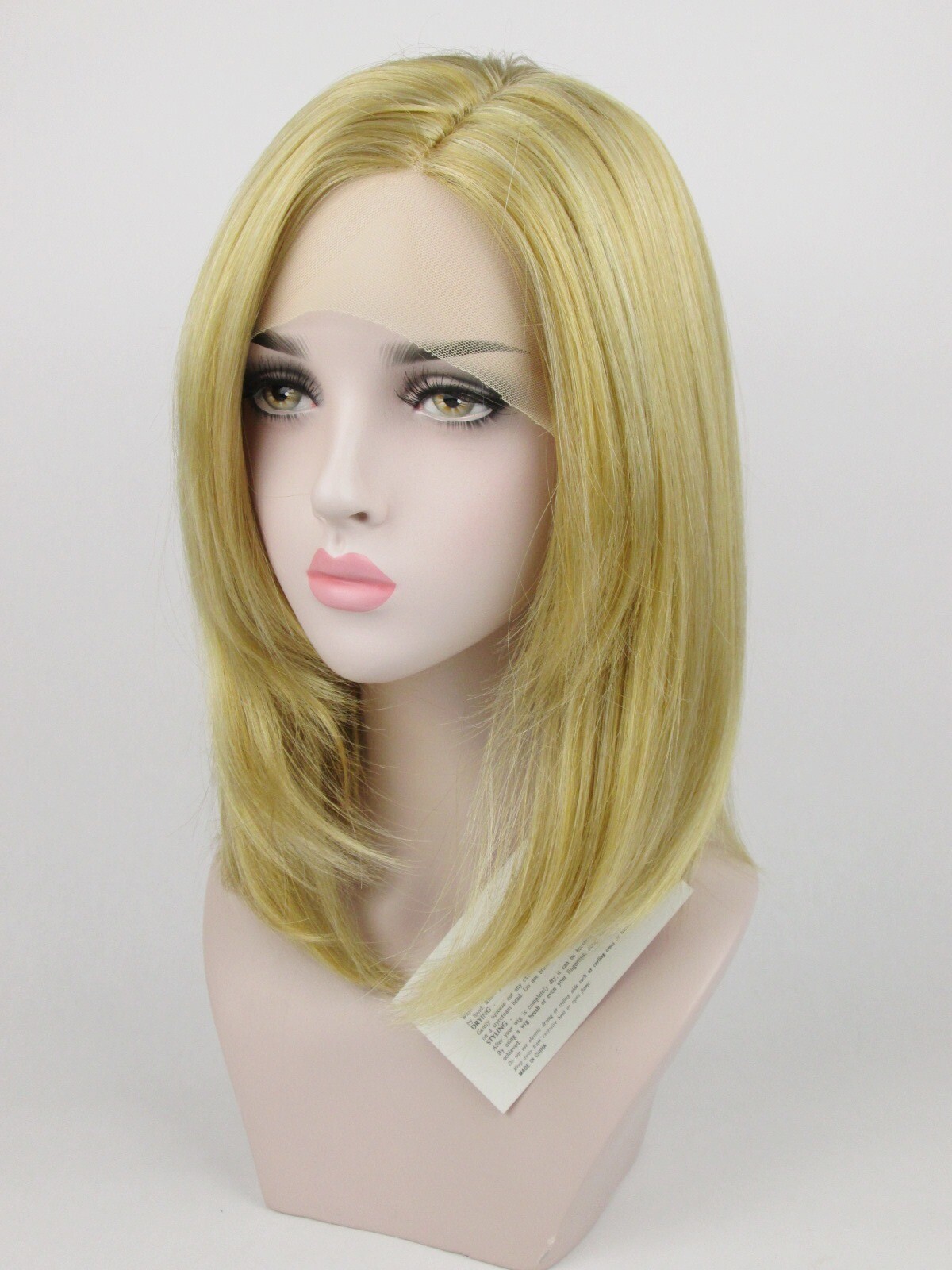 WOMENS LACE FRONT SHOULDER-LENGTH STRAIGHT HAIR LAYERED WIG W/ NO BANGS LINDSEY