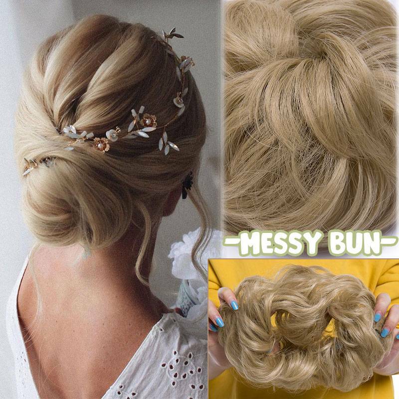 Real Thick Curly Messy Bun Hair Piece Scrunchie Natural Hair Extensions as human